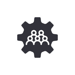 Teamwork In Settings Symbol Cooperation Technology Solution