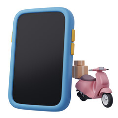 3d Logistic service with smartphone.