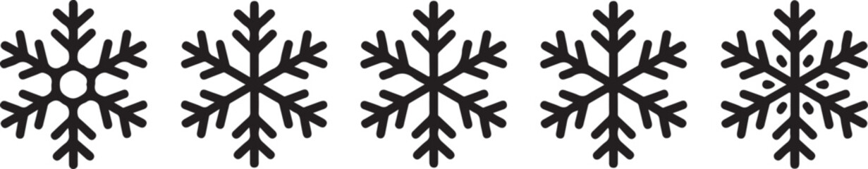 Set of black Snowflakes icons. Black snowflake. Snowflakes template. Snowflake winter. Snowflakes icons. Snowflake vector icon