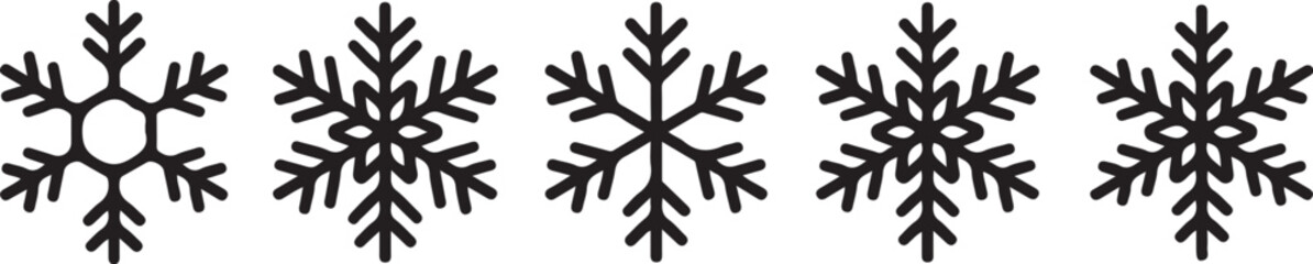 Set of black Snowflakes icons. Black snowflake. Snowflakes template. Snowflake winter. Snowflakes icons. Snowflake vector icon