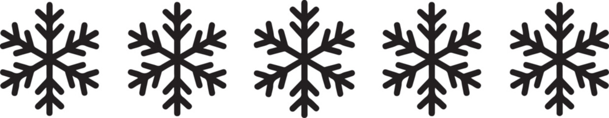 Set of black Snowflakes icons. Black snowflake. Snowflakes template. Snowflake winter. Snowflakes icons. Snowflake vector icon