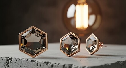 Elegant smokey quartz earrings. Jewelry fashion for special occasions, luxury, gift, present. Perfect for design, promotion, jewelry store, advertising.