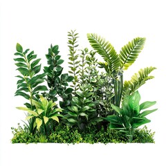 Photo of Plastic plants Isolated on white background