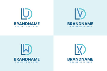 Letters DLU DLV DLW DLX Monogram Logo Set, for brand with LUD LVD LWD LXD initials