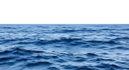 Naklejka premium Blue sea water surface with waves isolated on white background