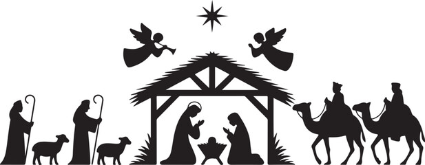 Obraz premium Vector Nativity Scene