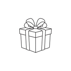 Christmas present logo vector illustration line art
