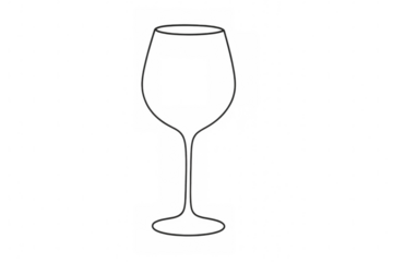 Wine glass outline icon vector graphic, transparent background, beverage symbol, drink, alcohol