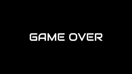 Game over glitch text animation 4K resolution on black background - Powered by Adobe