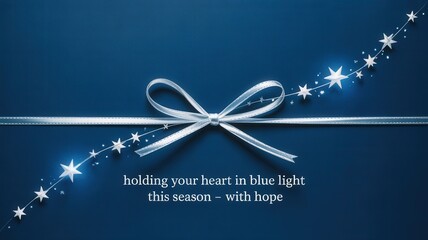 Faint blue star minimalist greeting card capturing the essence of hope and warmth in the heart of the season. Blue Christmas Service