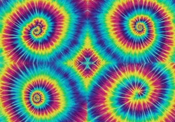 Vibrant tie-dye kaleidoscope with swirling rainbow colors for groovy backgrounds, retro designs, and psychedelic patterns that bring a fun and energetic vibe to any project