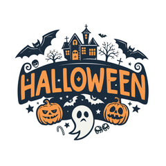 Big set of halloween silhouettes black icon and character. Design of witch, creepy and spooky elements for halloween decorations, sketch, icon, sticker. Hand drawn vector solated background.