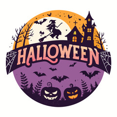 Big set of halloween silhouettes black icon and character. Design of witch, creepy and spooky elements for halloween decorations, sketch, icon, sticker. Hand drawn vector solated background.