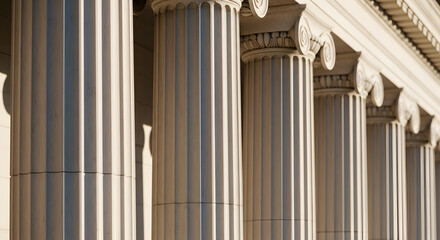 Close-Up of Classical Stone Columns Symbolizing Financial Stability