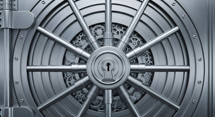 Flawless Metallic Vault Texture in Abstract Security Composition
