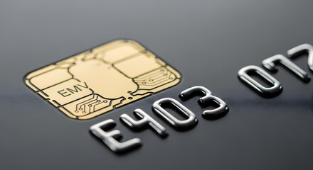 Flawless Embossed Numbers and Chip Design Symbolizing Secure Payment