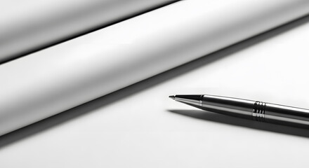 Subtle Light on Pen and Document Representing Contracts and Finance