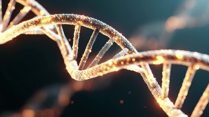 Digital representation of a glowing DNA double helix illustrating molecular structure and complexity in a futuristic style - Powered by Adobe