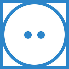 Fototapeta premium Blue laundry care symbol for tumble drying on low heat or delicate setting inside a square frame on a white background