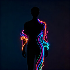 glowing human silhouette