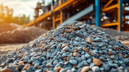 Pile of gravel on construction site.
