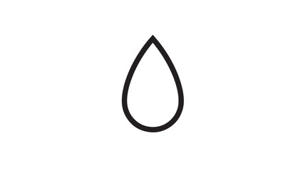 Simple, clean outline illustration of a single water drop on a white background.