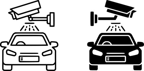 ofvs646 OutlineFilledVectorSign ofvs - parking lot vector icon . license plate recognition . cctv . video surveillance . isolated transparent . outline and filled version . AI 10 / EPS / PNG . g11992 