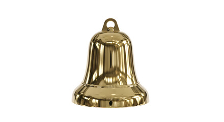 Shiny Gold Bell Isolated on White Background metal