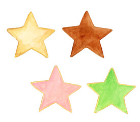 かわいい星型のアイシングクッキー 水彩手描きイラスト