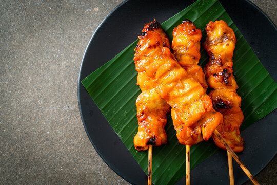 grilled chicken skewer in Asian style