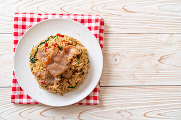 fried rice with Thai basil and pork
