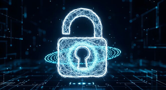 Digital Security Concept Cyber Protection and Online Privacy Shield, Encryption, Technology, Data Safety