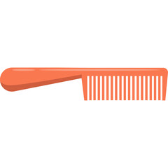 Orange Plastic Comb For Hair Styling And Grooming Isolated On White Background Studio Shot With Clean Simple Design