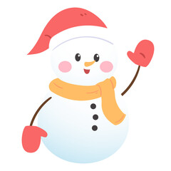 illustration of a snowman with red hat