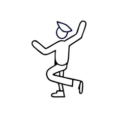 Energetic Person Celebrating - Simple Icon Illustration