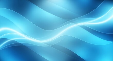 Fototapeta premium A mesmerizing abstract design featuring smooth, flowing waves of glowing blue light that create a sense of fluid motion and futuristic energy