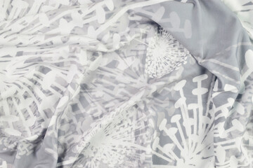 Gray And White Dandelion Fabric Background