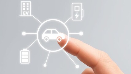 Electric car technology concept featuring innovation in sustainable energy solutions with vehicle battery power for clean green mobility and future transportation advancements - Powered by Adobe