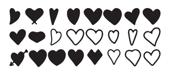 Heart icons set vector. valentine's day , medicine concept . Love passion concept. romantic design. gray hearts in the white background.  vector illustration eps 10