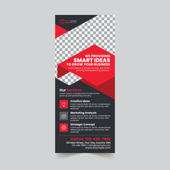Modern Business Roll-Up Banner For Smart Ideas And Services Promotion