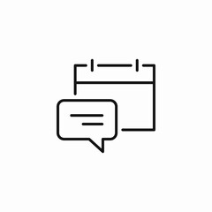 calendar speech bubble icon sign vector