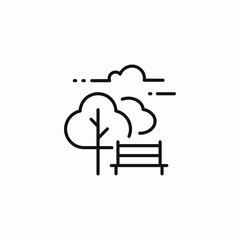 park bench nature icon sign vector