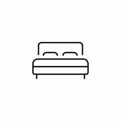 double mattress pillows bed icon sign vector