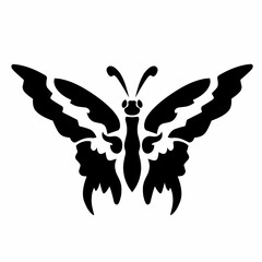 Bold Black Tribal Butterfly Vector Design