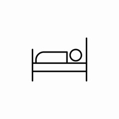 single person sleeping bed icon sign vector
