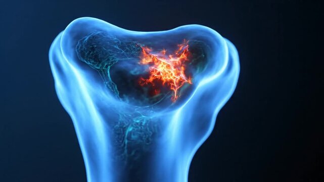 3D Animation of Bone Cancer Progression in Human Skeletal System.