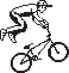 Fototapeta premium Dynamic illustration of a bmx rider performing a trick on a bicycle