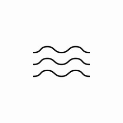 three water waves icon sign vector