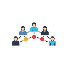 Fototapeta premium Stylized icons representing people connected in a network.