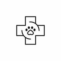 veterinary cross paw icon sign vector